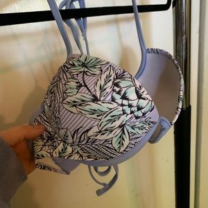 Light blue patterned bikini top